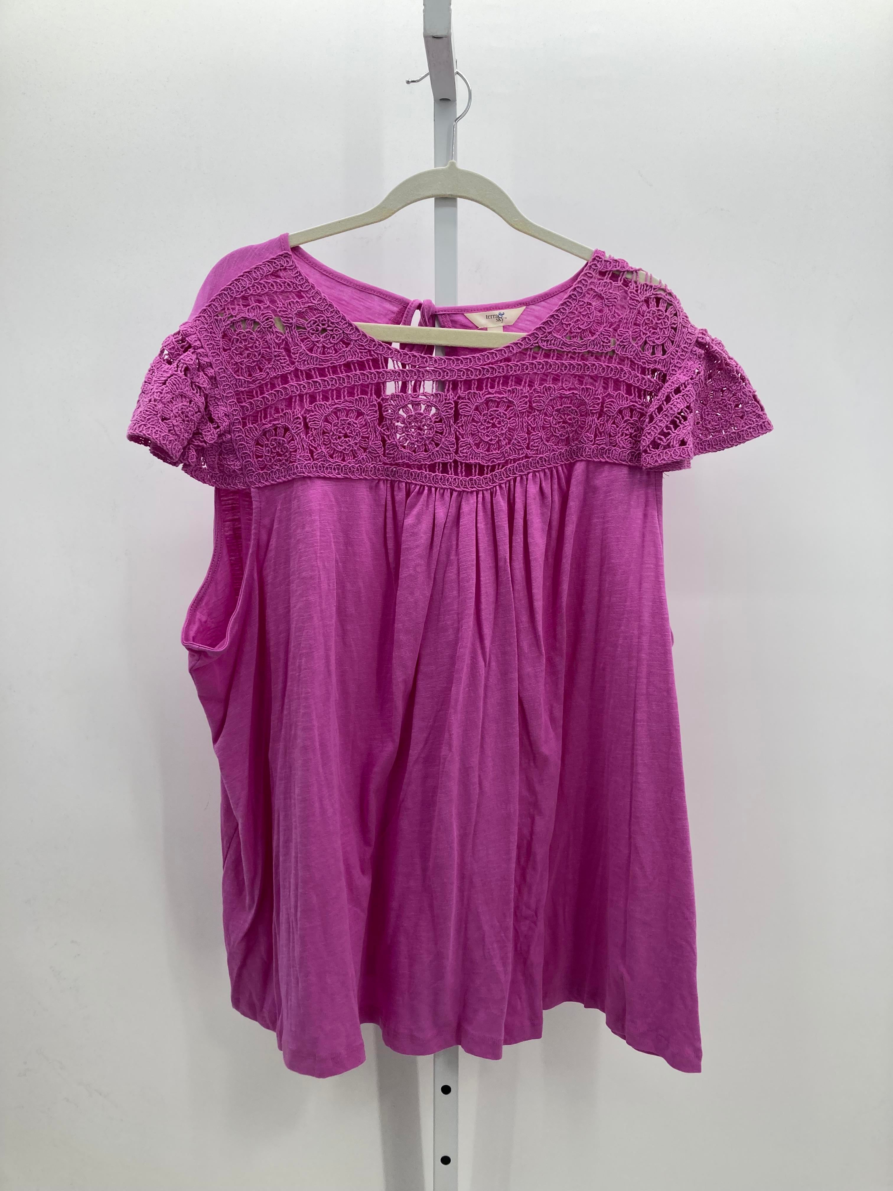 Terra & Sky Size 4X Womens Short Sleeve Shirt