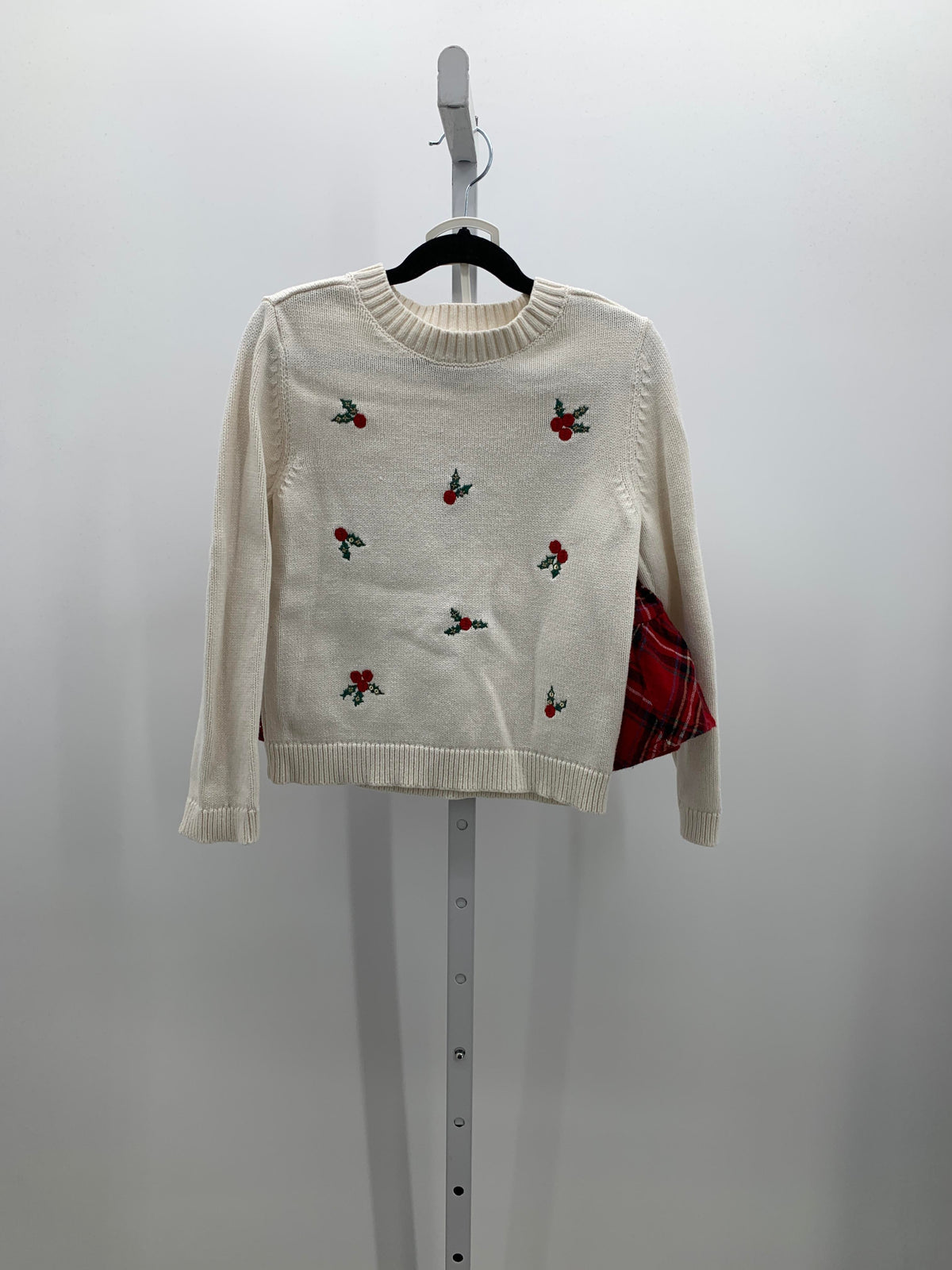 LONG SLV SWEATER HOLLY PLAID SKIRT