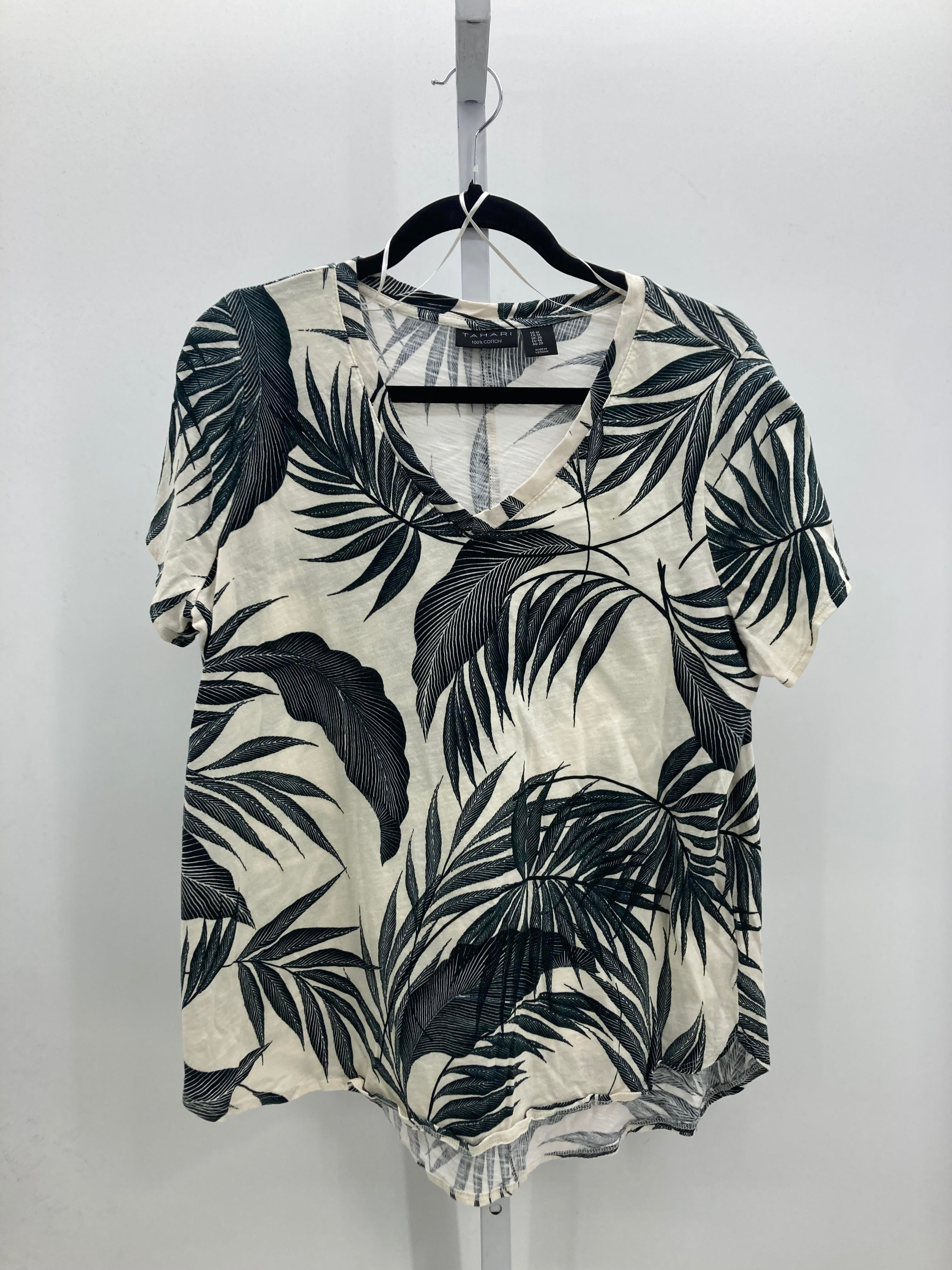 Tahari Size 1X Womens Short Sleeve Shirt