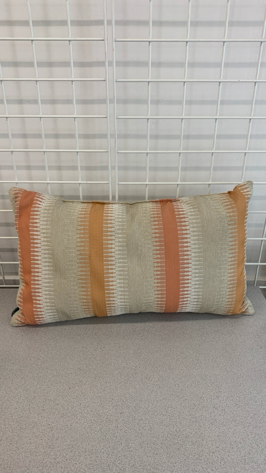 PINK STRIPE ACCENT PILLOW.