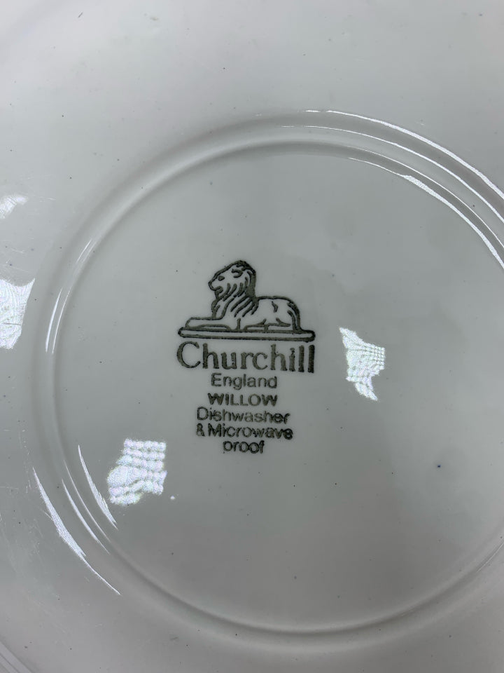 18PC CHURCHILL BLUE WILLOW SET SRVC FOR 6.