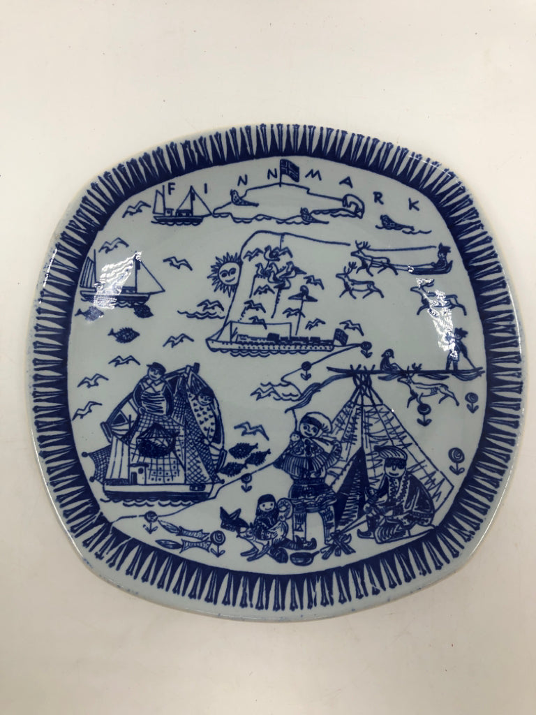 VTG STAVANGERFLINT BLUE/WHITE NORDIC PLATE.