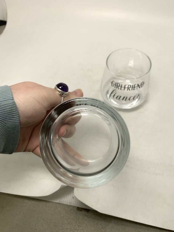 2 FIANCE HIS/HERS GLASSES.