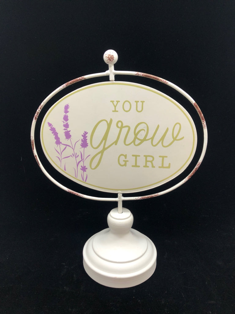 ALL THINGS GROW W/ LOVE STANDING METAL SIGN.