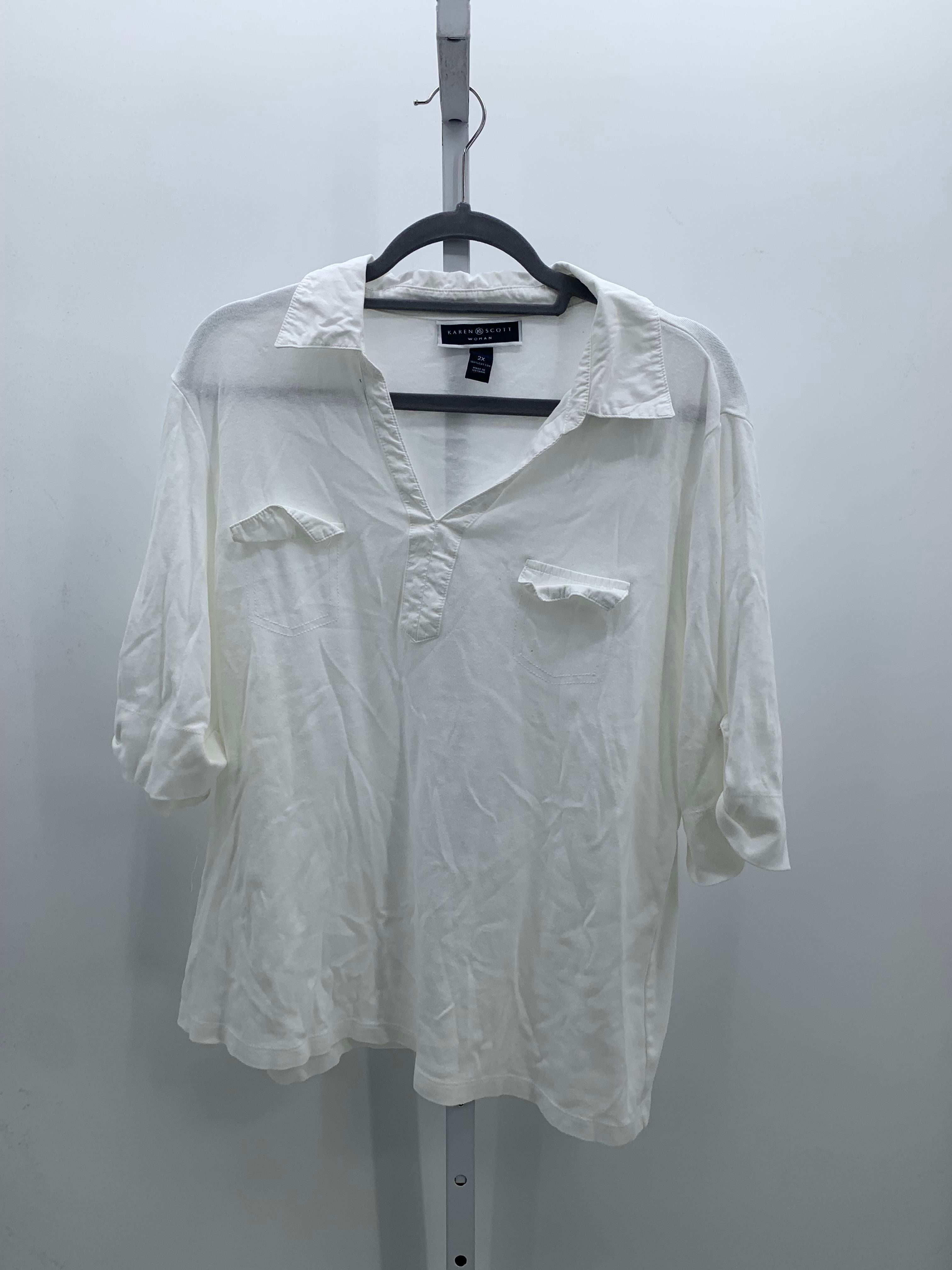 Karen Scott Size 2X Womens Short Sleeve Shirt