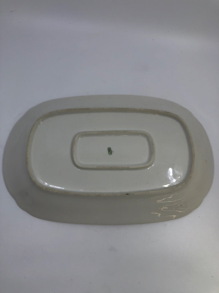 VTG LIMOGES OVAL SERVING PLATE T&V MARGUERITE BROWN BLOSSOM.