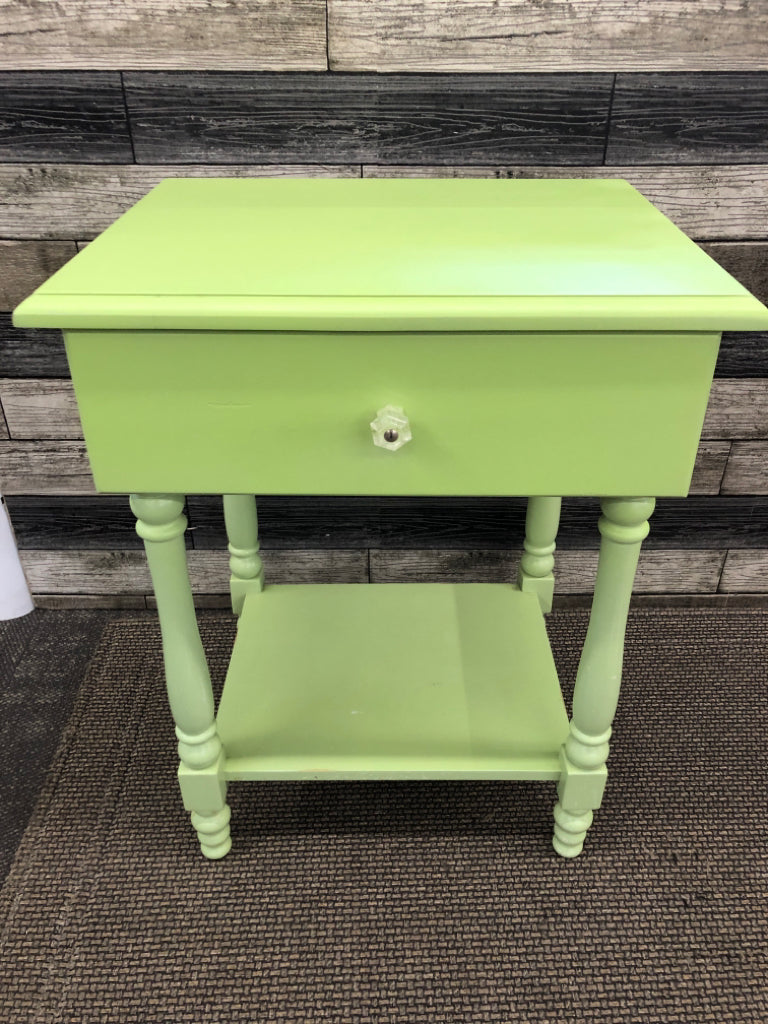 BRIGHT GREEN END TABLE.