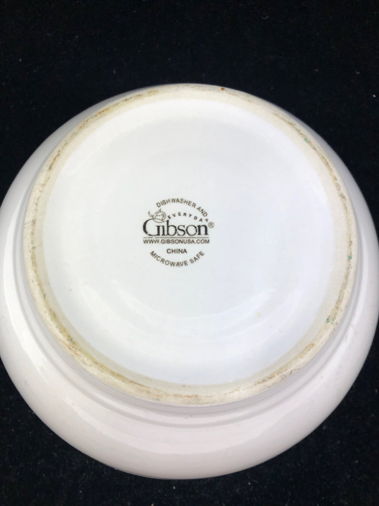 GIBSON CERAMIC MIXING BOWL, BLUE STRIPE.