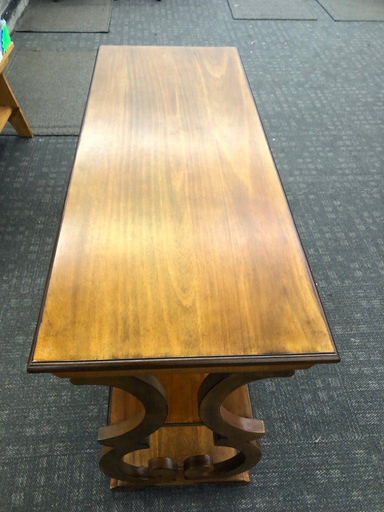 3 SHELF WOOD SOFA TABLE.
