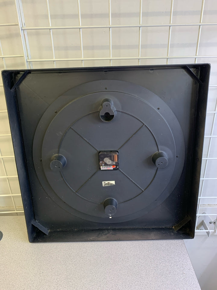 LARGE SQUARE METAL CLOCK.