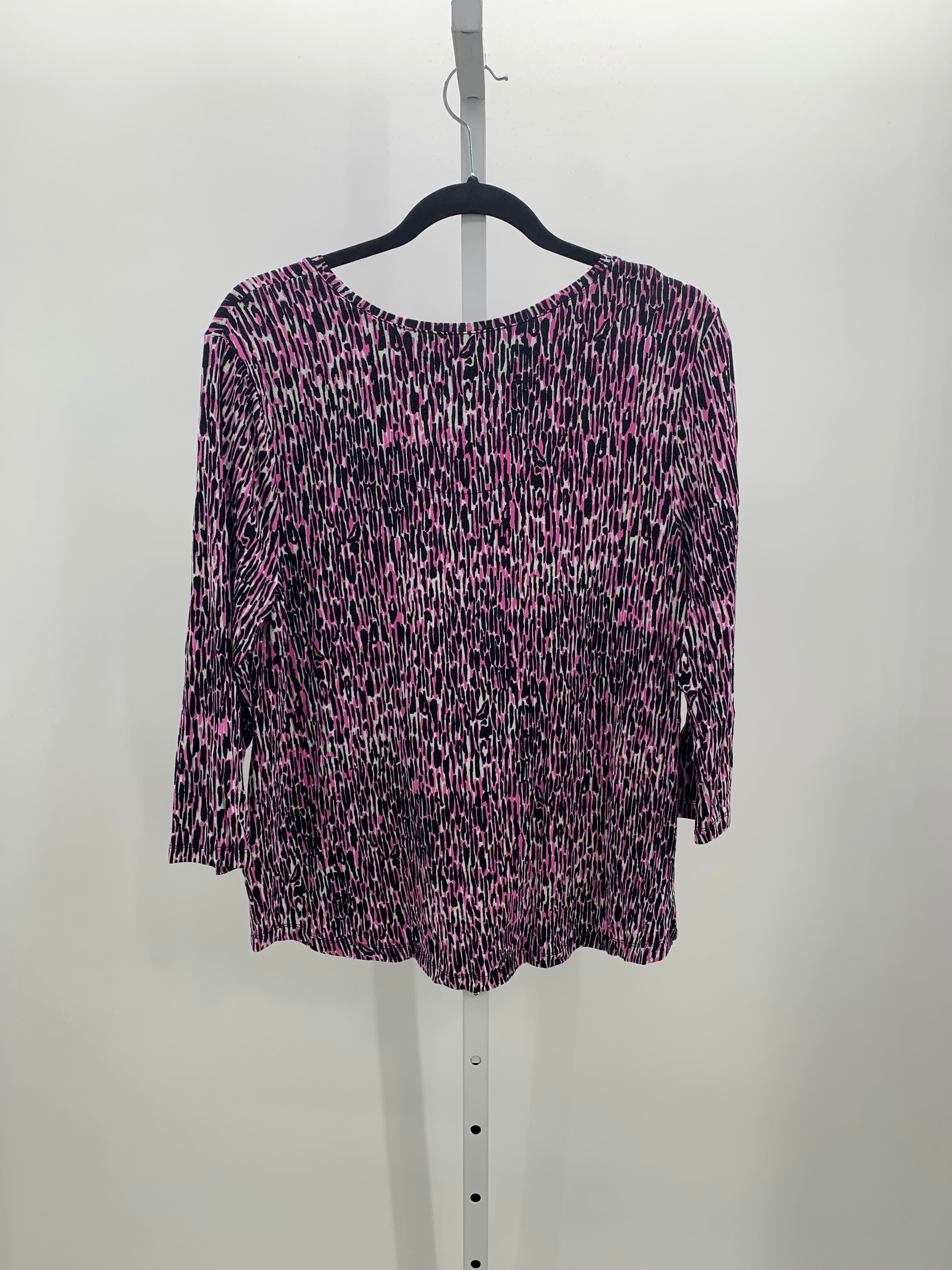 JM Collection Size Large Petite Petite 3/4 Sleeve Shirt