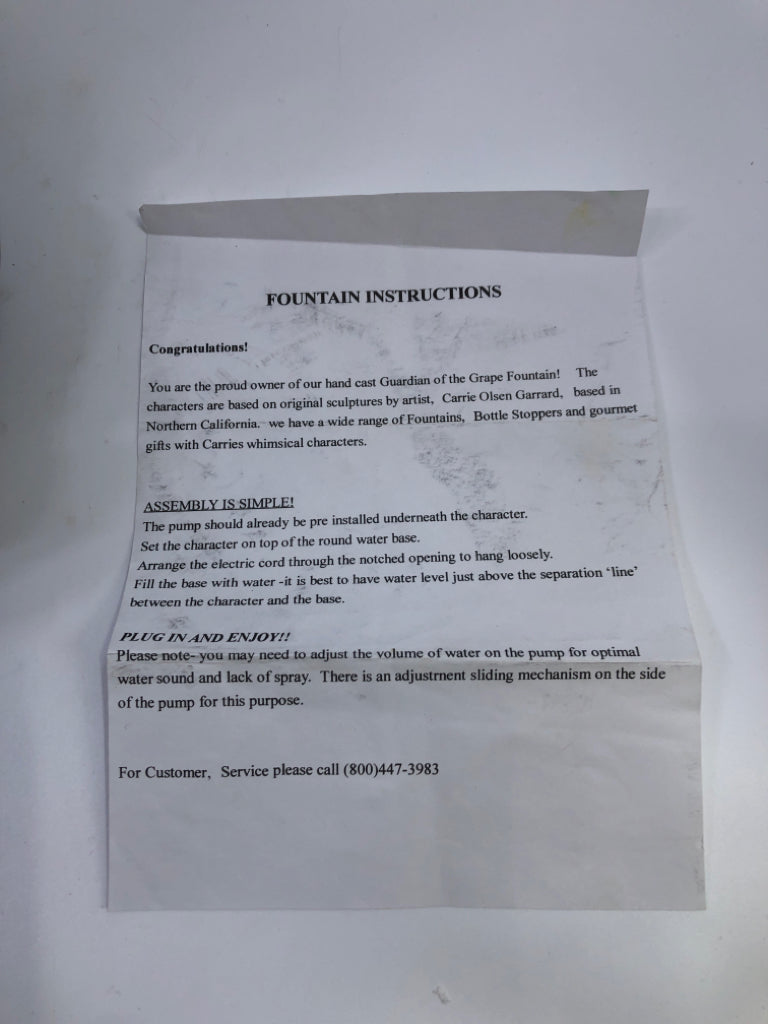 CERAMIC CHEF WATER FOUNTAIN POURING OLIVE OIL W/BOX.