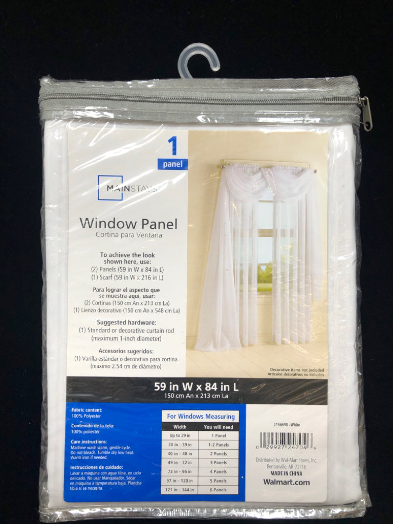NIP SHEER VOILE WINDOW PANEL.