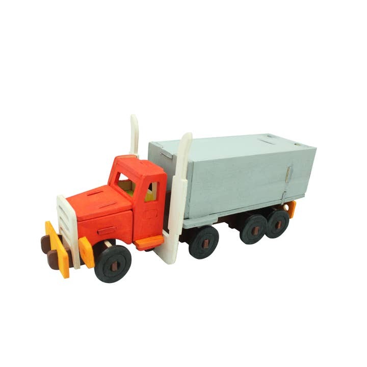 3D wooden Puzzle With Paint: Truck. 38 Pieces