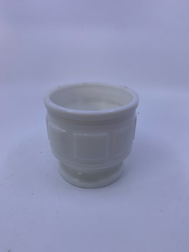 FOOTED MILK GLASS PLANTER.