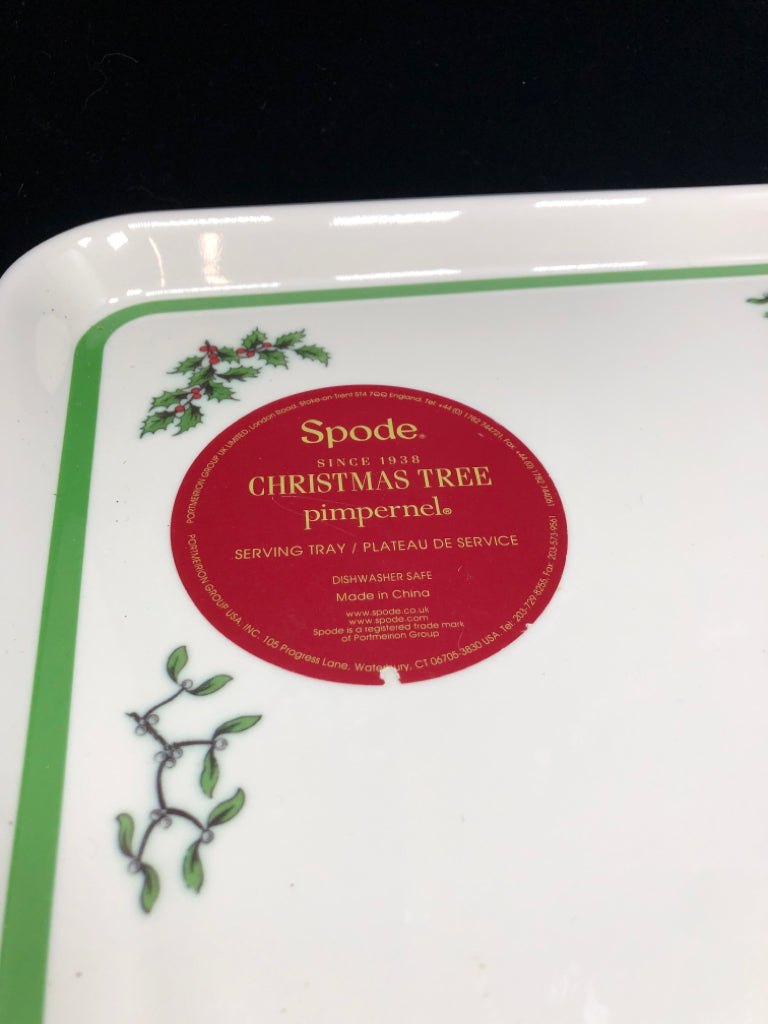 SPODE MELAMINE CHRISTMAS TREE TRAY.