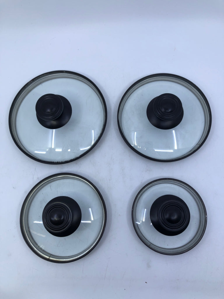 4 BROWN METAL CANISTERS.