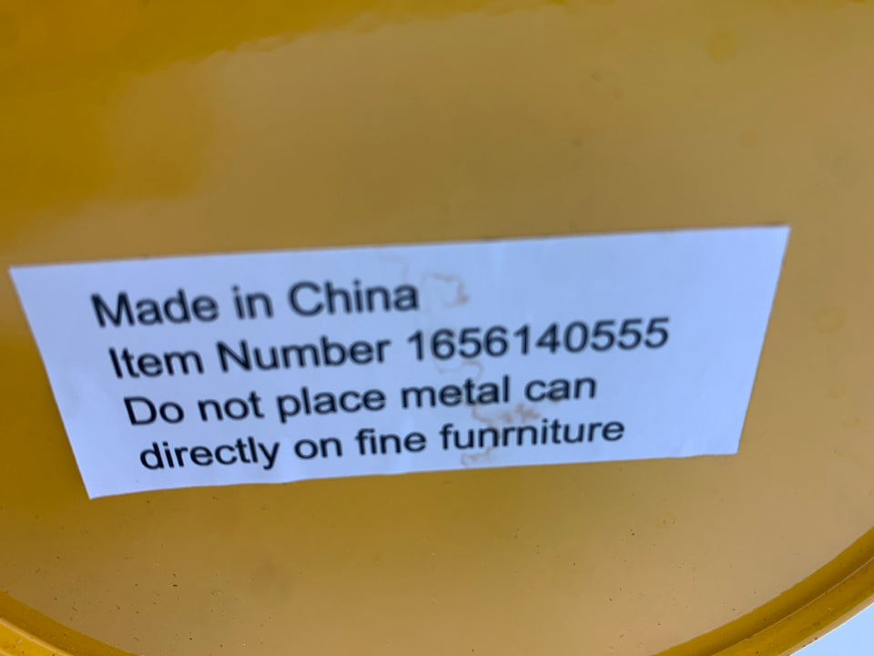 ORANGE METAL BUCKET.