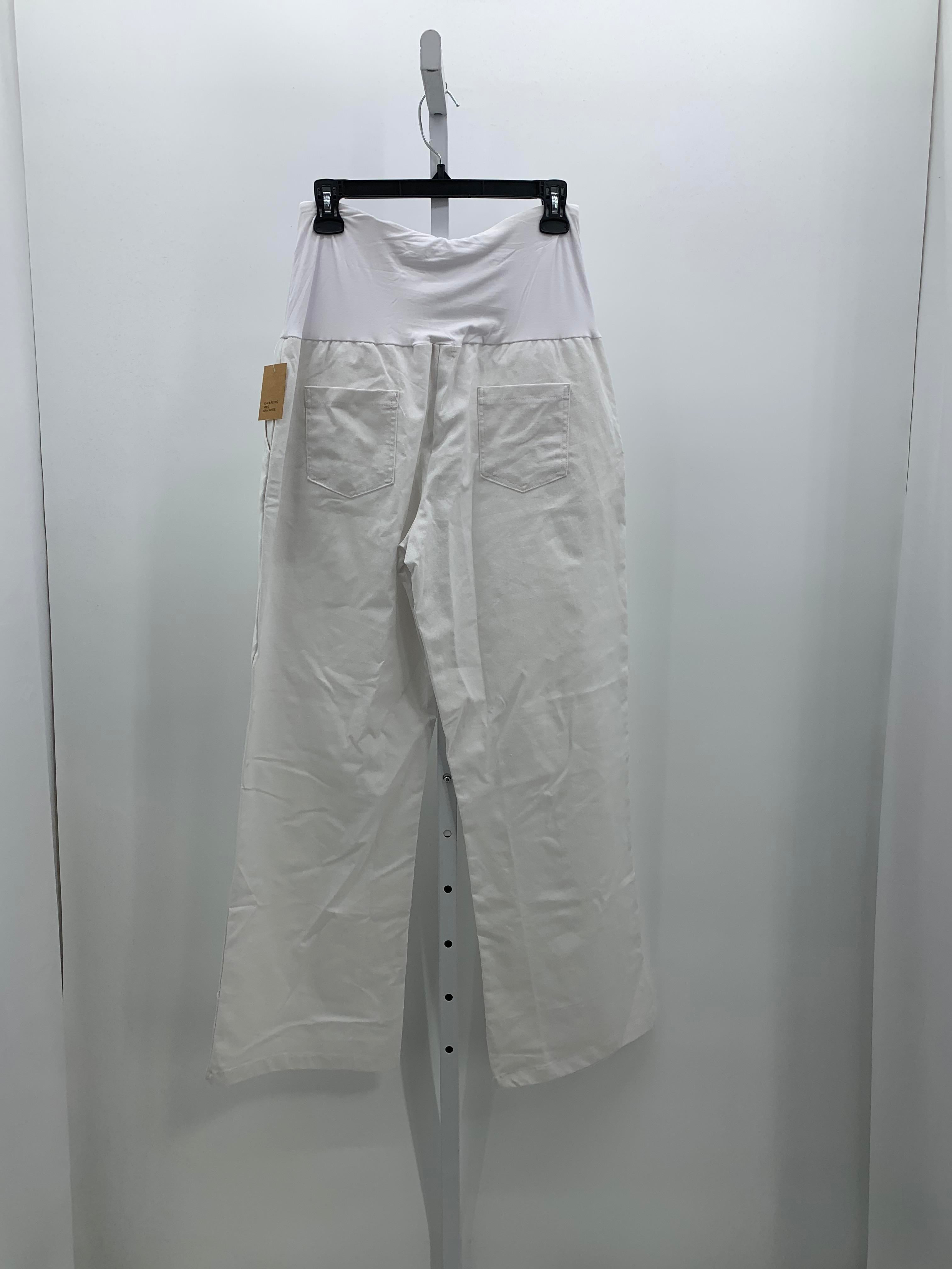 White Size Large Maternity Pants