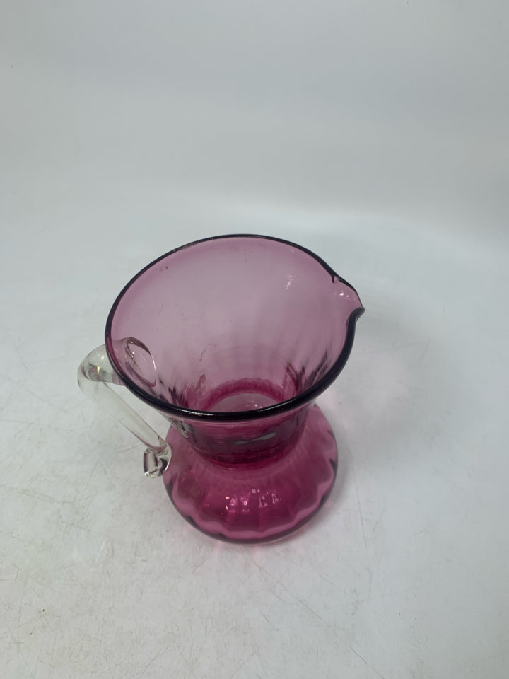 BLOWN PURPLE GLASS PITCHER.