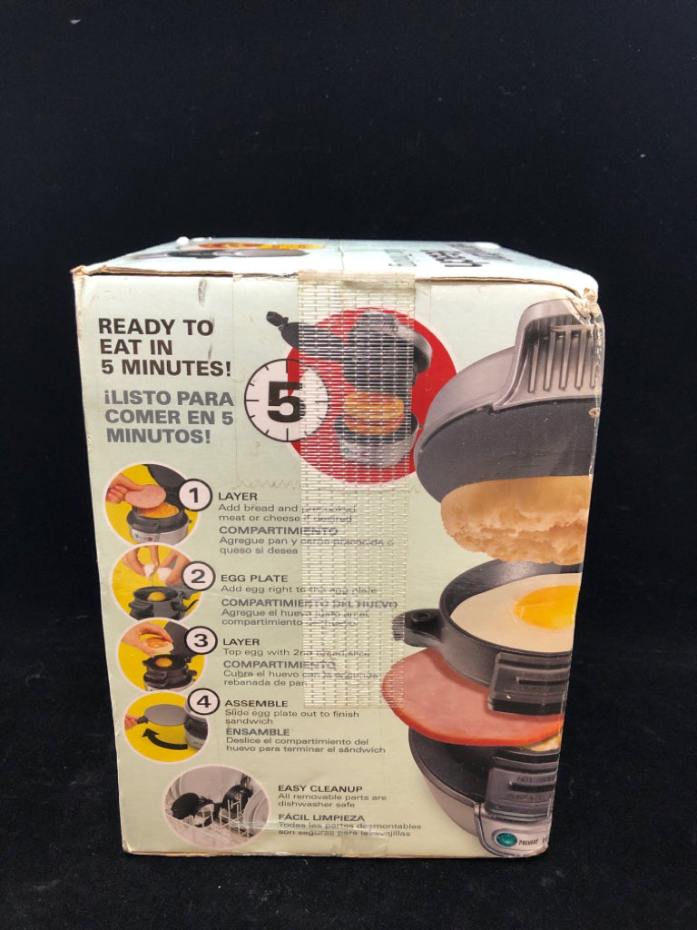 NIB BREAKFAST SANDWICH MAKER.