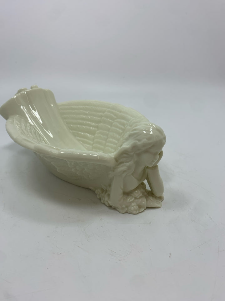 PORCELAIN ANGEL DISH.