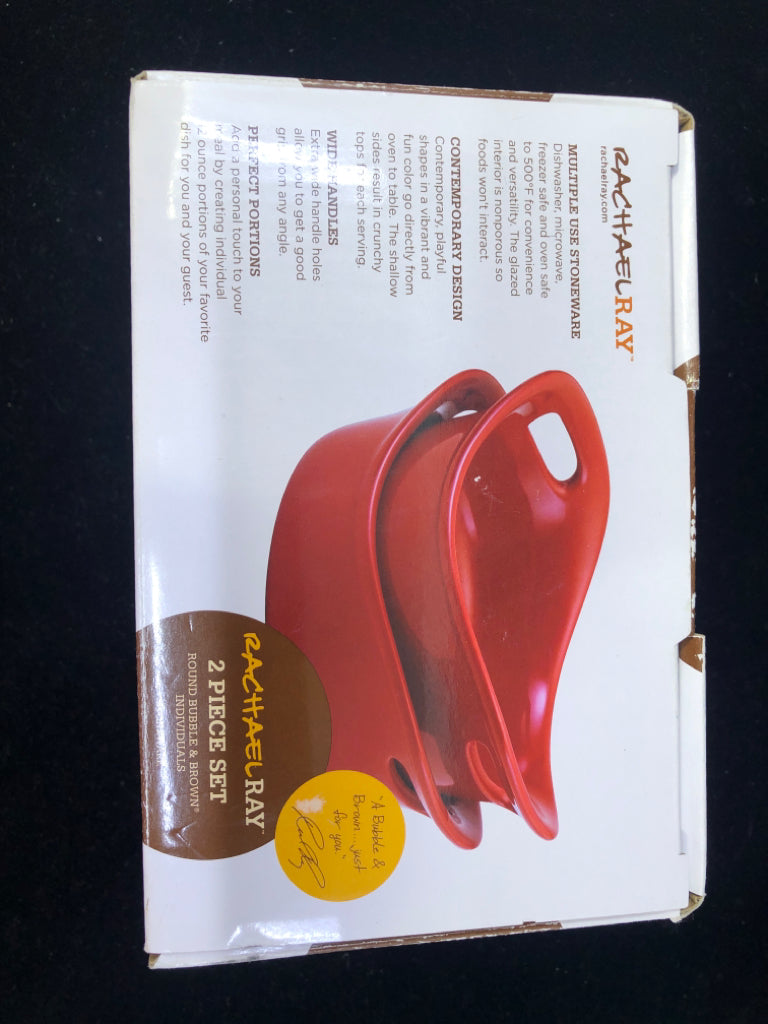 NIB RACHEL RAY 2PC INDIVIDUAL STONEWARE SET.