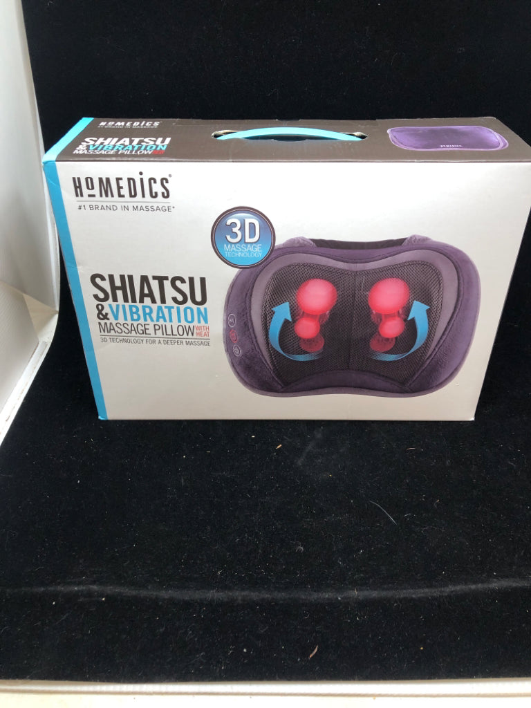 NIB HOMEMEDICS SHATSU AND VIBRATION MASSAGE PILLOW.