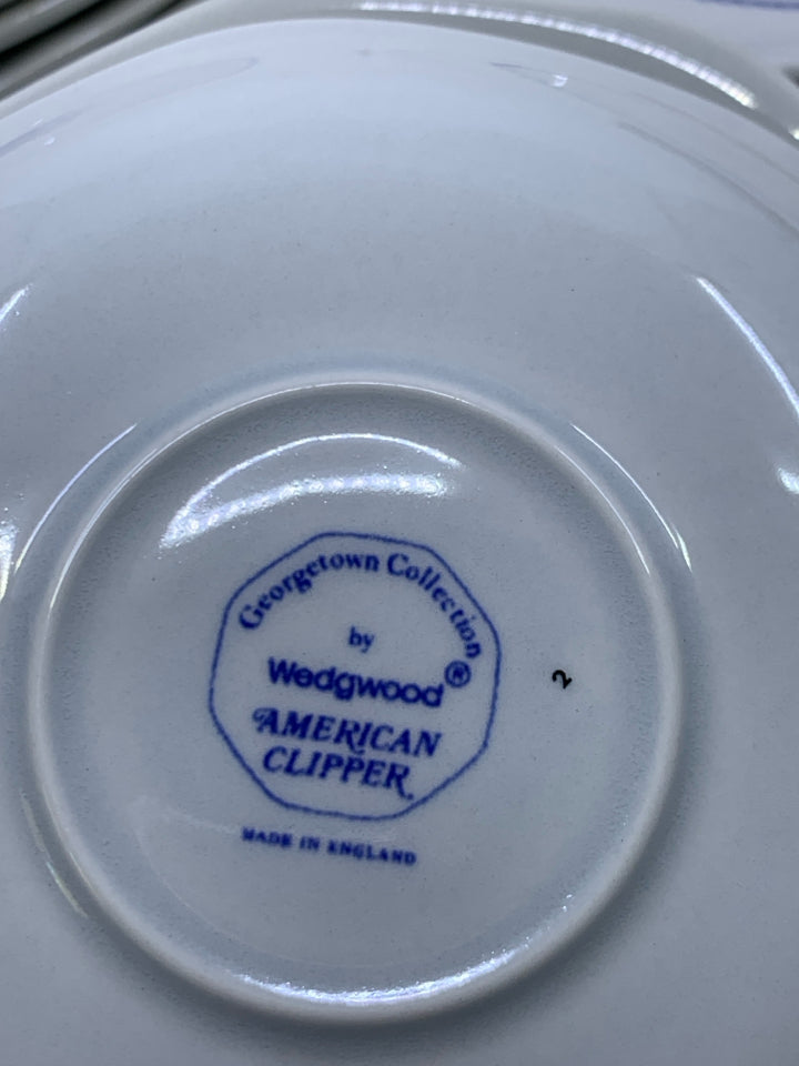 48pc BLUE SAILBOAT- FLYING CLOUD SVC 8- DISH SET.