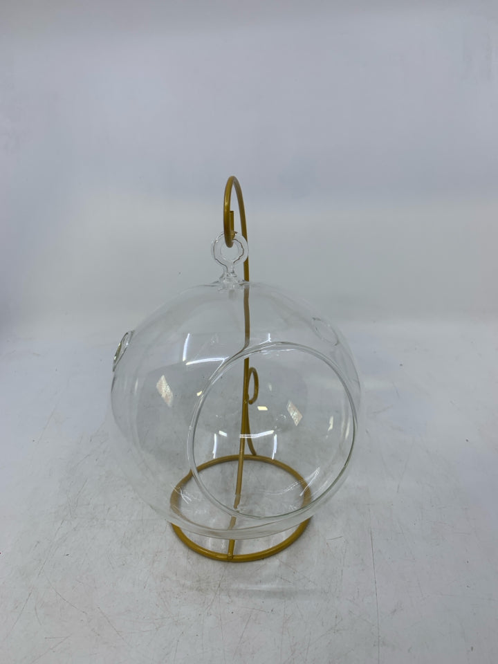 2 PC CLEAR TERRARIUM BULB YELLOW STAND.