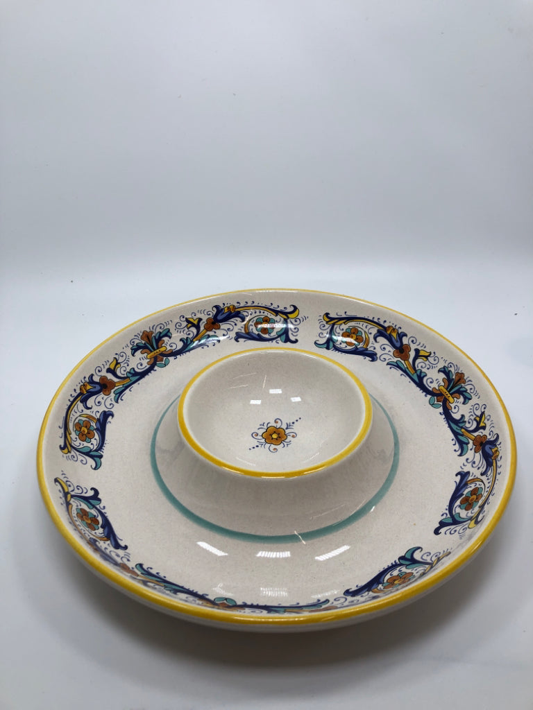 MEXICAN FLORAL CHIP N'DIP TRAY.