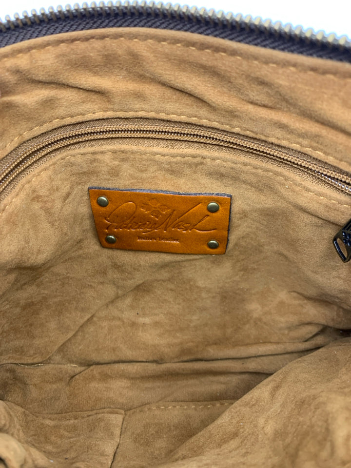 Patricia Nash Suede Fringe Olive Green Wristlet