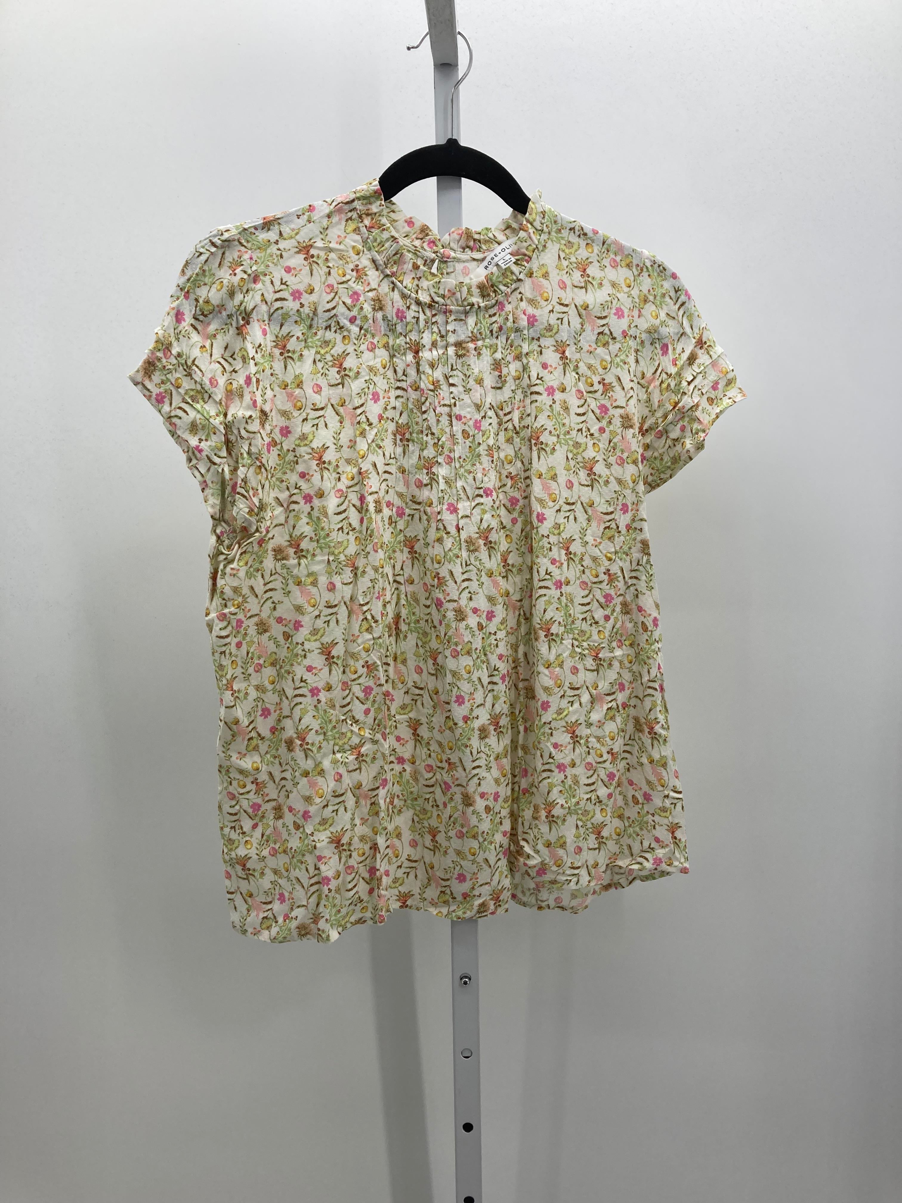 Rose & Olive Size Large Misses Short Sleeve Shirt