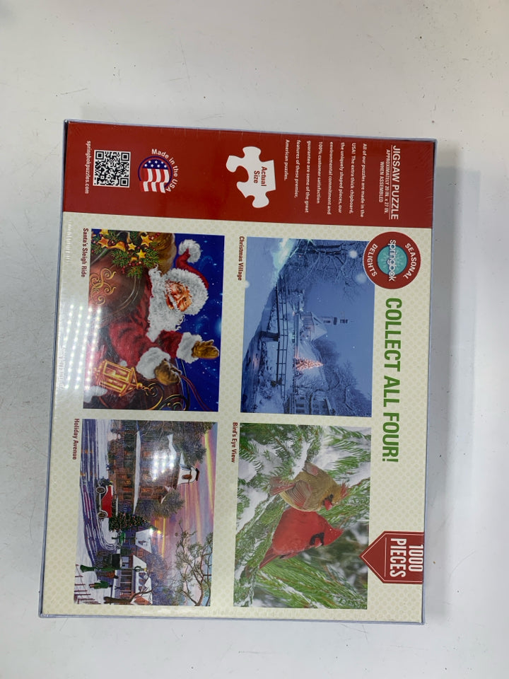 WINTER VILLAGE SCENE PUZZLE.