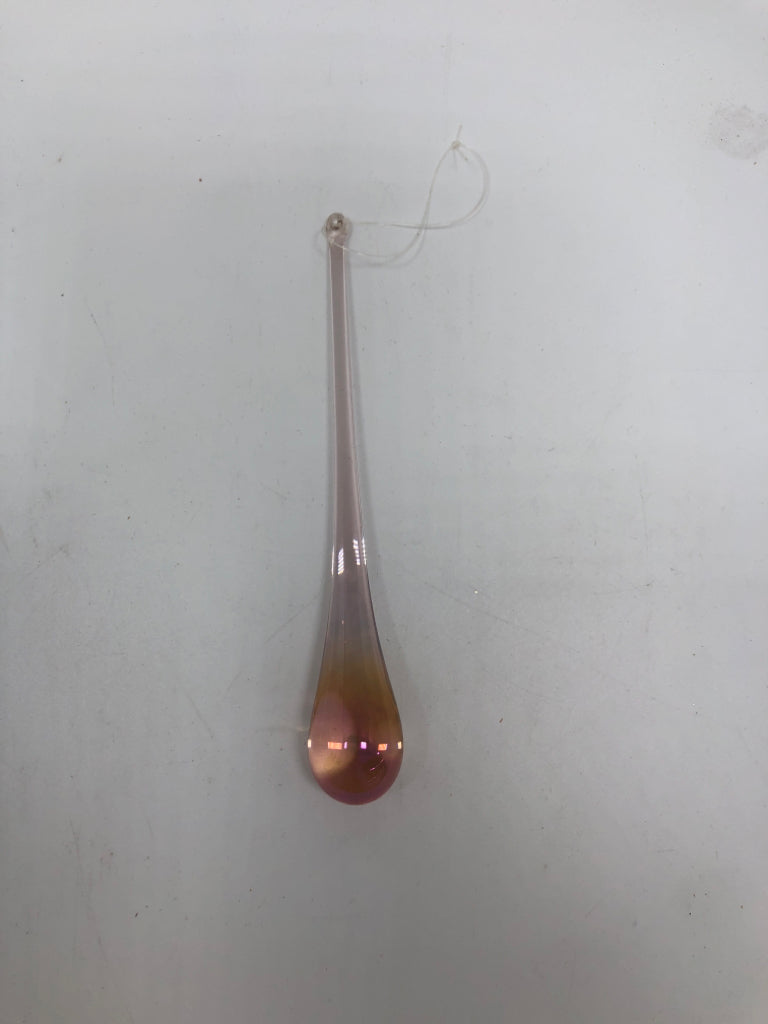 IRIDESCENT RAIN DROP ORNAMENT.