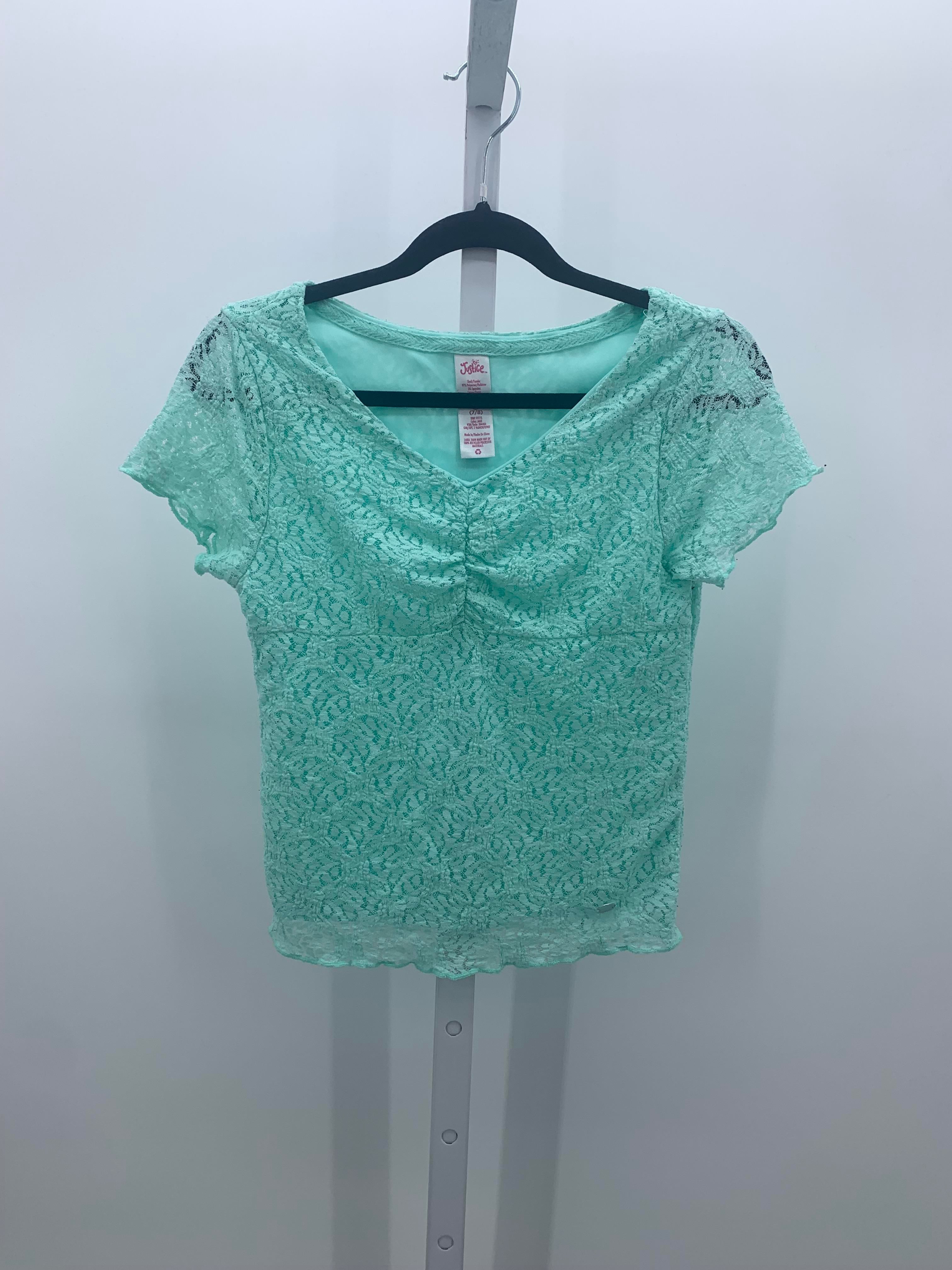 Justice Size 7-8 Girls Short Sleeve Shirt