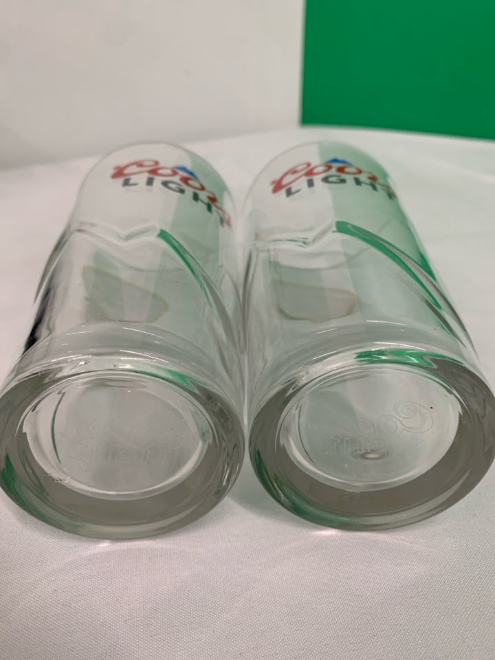 2 COORS LIGHT BRUINS GLASSES.