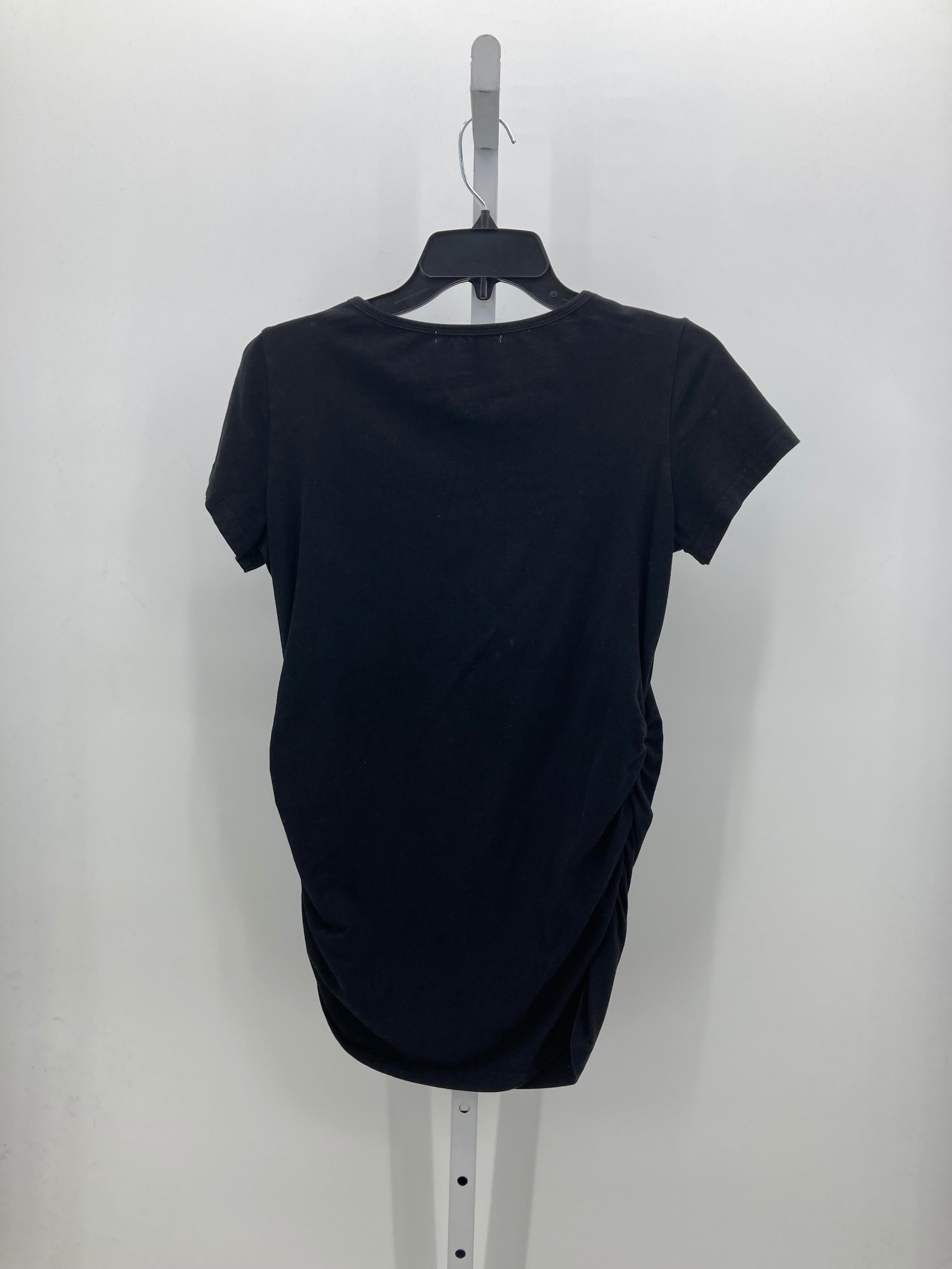 Black Size Small Maternity Short Sleeve Shirt