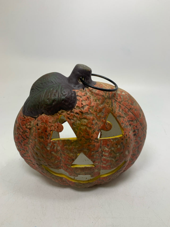 CERAMIC JACKO LANTERN RUSTIC CANDLE HOLDER LANTERN.