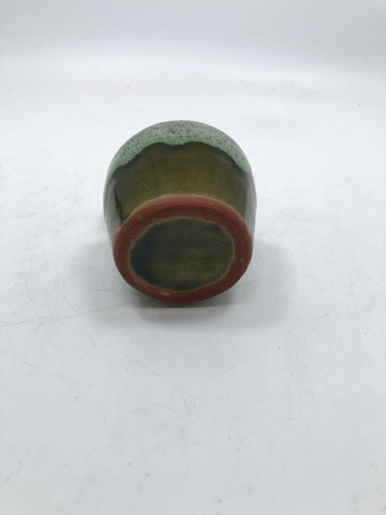 SM GREEN DRIP GLAZE JUG.
