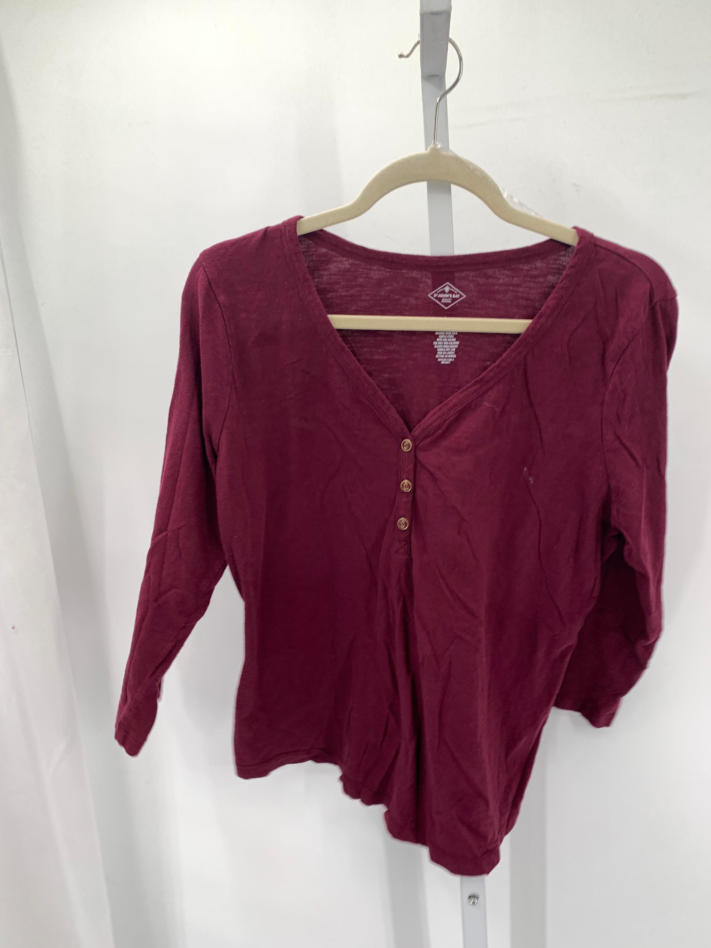 St. Johns Bay Size Large Misses 3/4 Sleeve Shirt