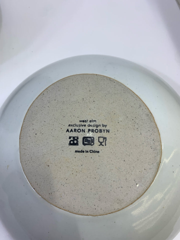 6PC GRAY GLAZED STONEWARE BOWLS AARON PROBYN.