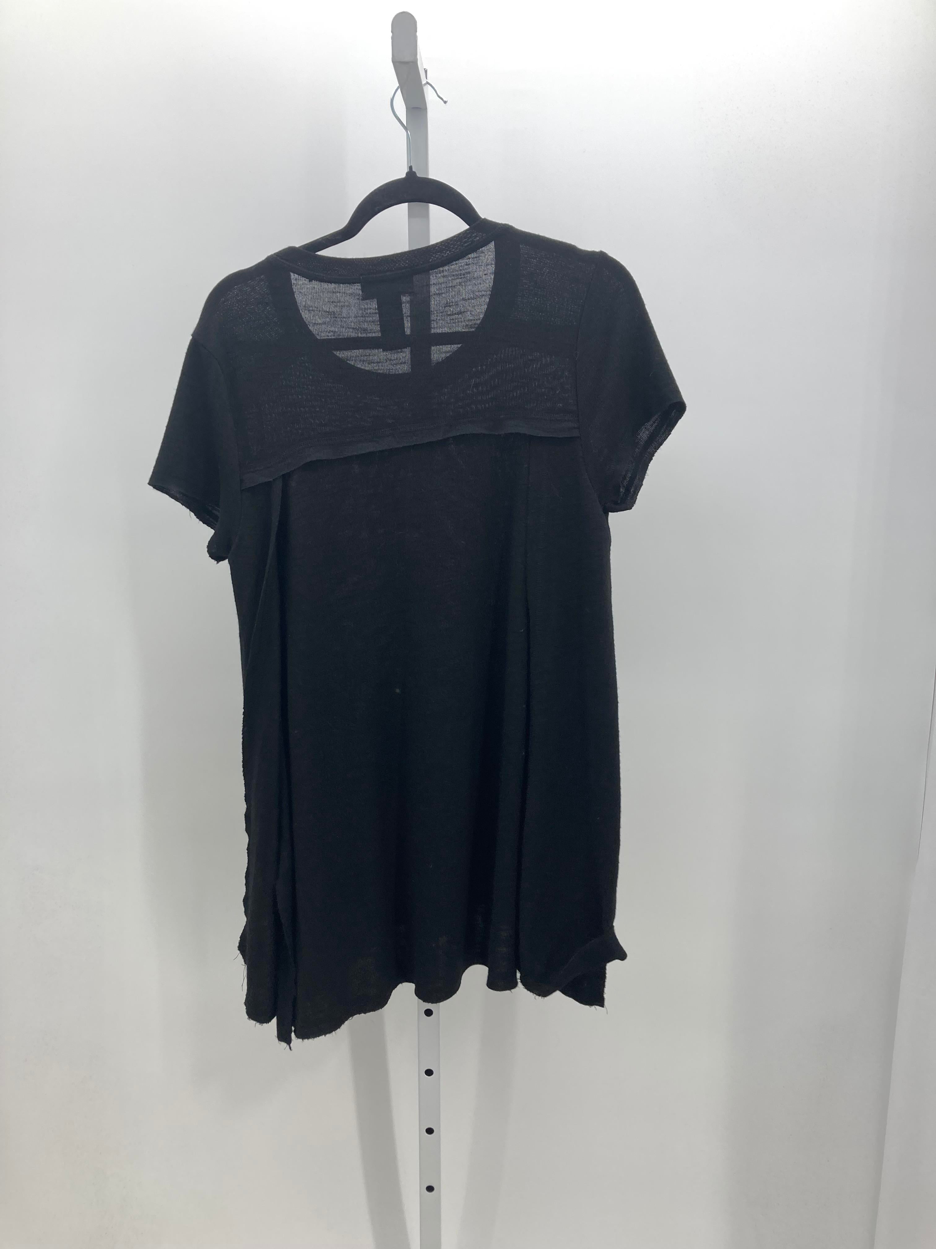 Soho Black Size Small Maternity Short Sleeve Shirt