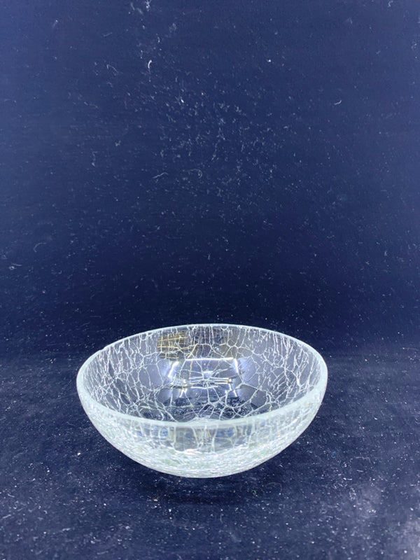 SMALL CRACKLE GLASS BOWL.