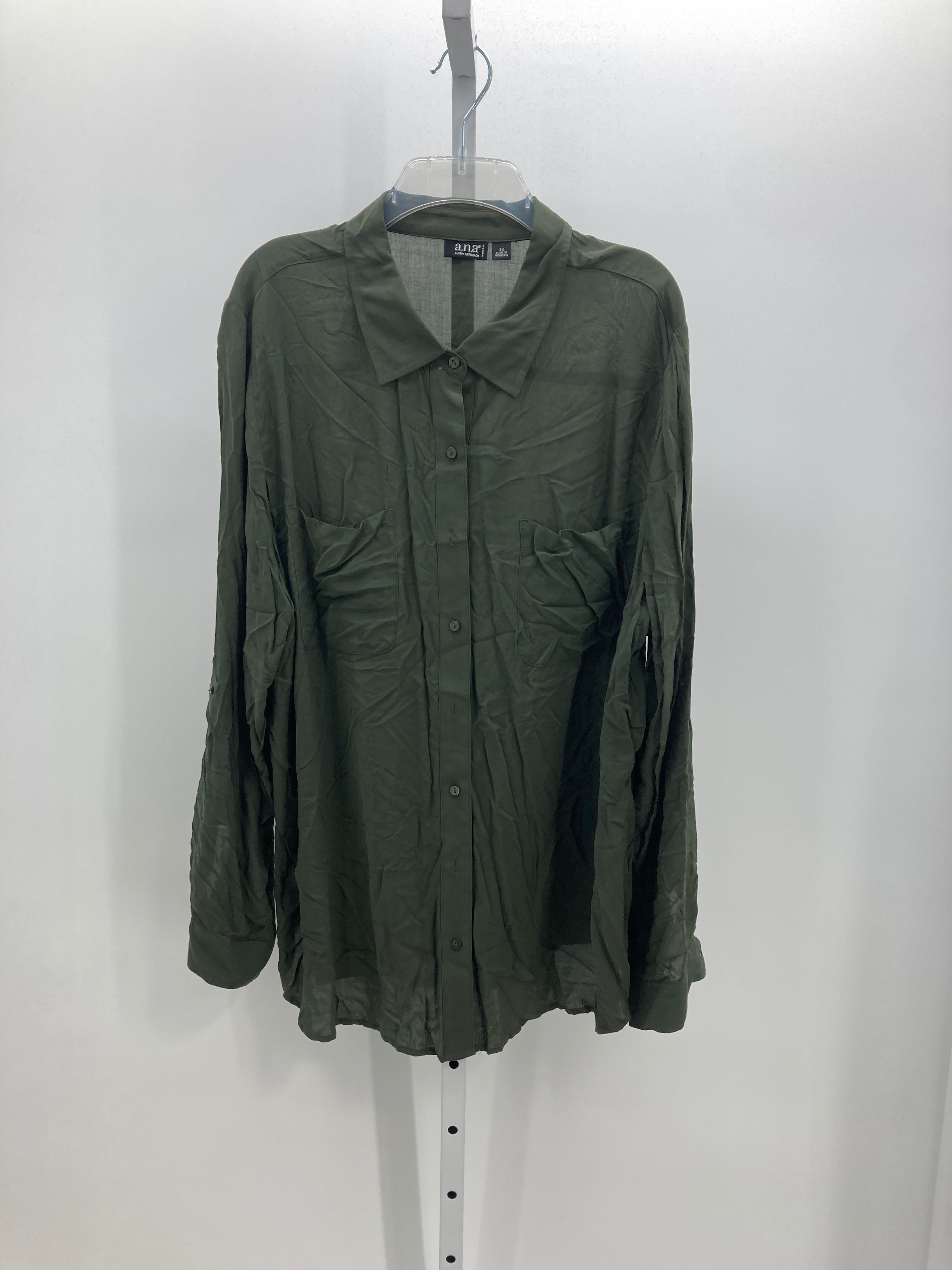 A.N.A. Size 2X Womens Long Sleeve Shirt