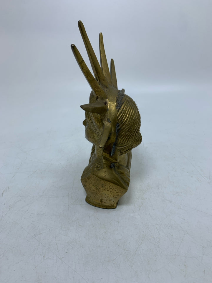 VTG BRASS LADY LIBERTY HEAD.