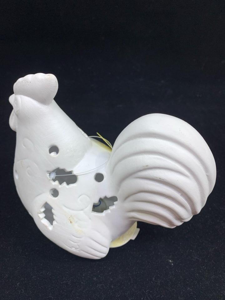 WHITE PAINTABLE ROOSTER.