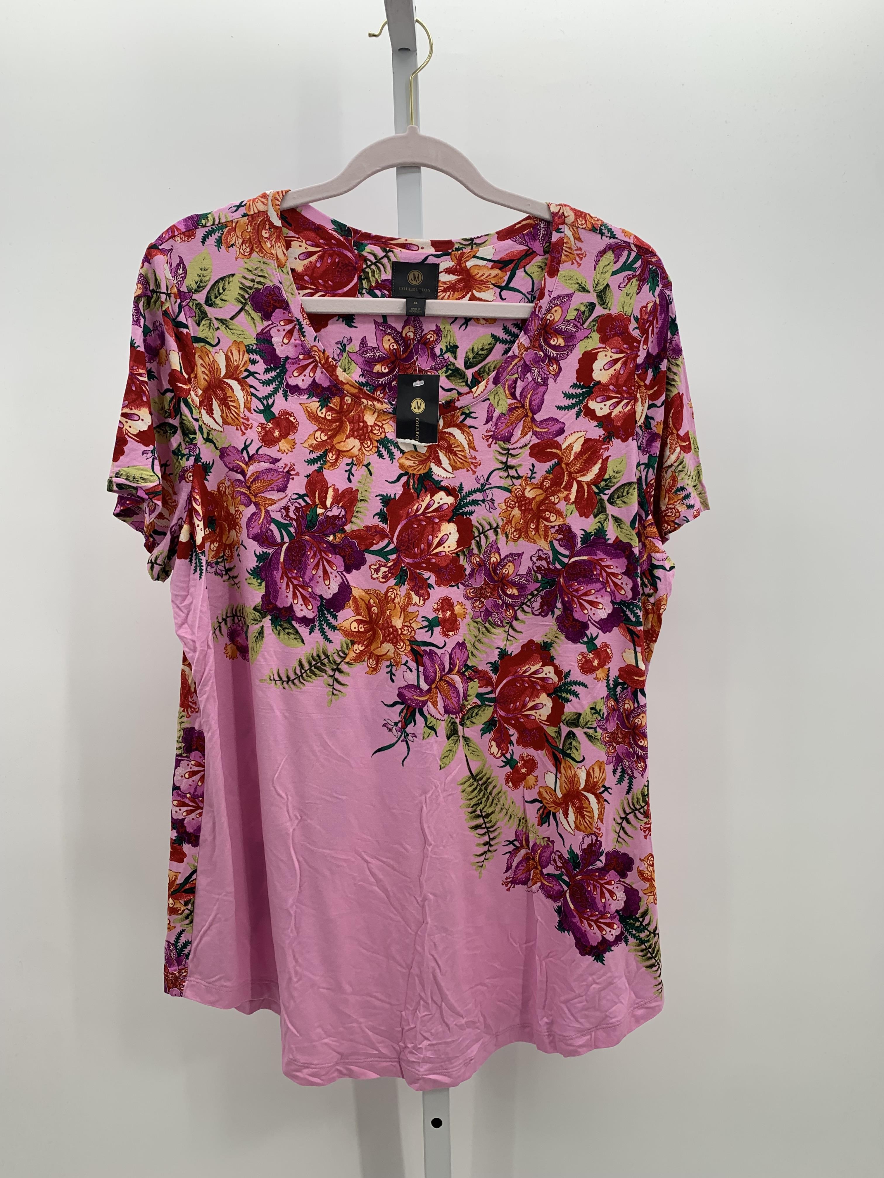 JM Collection Size Extra Large Misses Short Sleeve Shirt