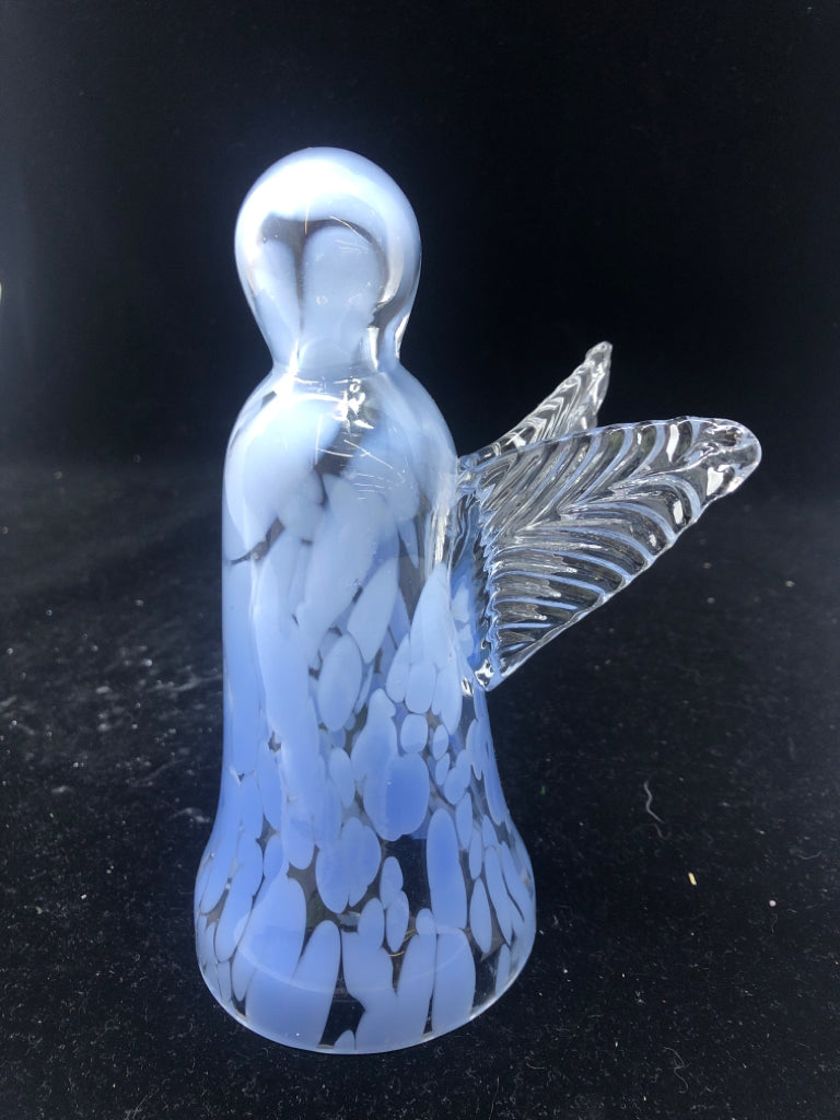 LIGHT BLUE GLASS ANGEL.