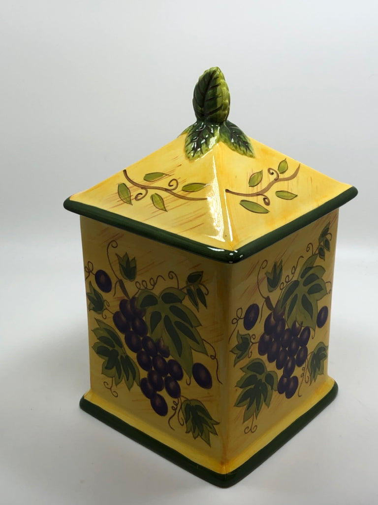 4PC YELLOW FRUIT CANISTERS.
